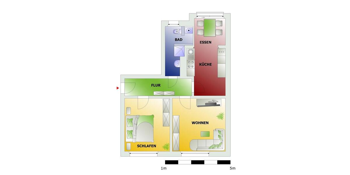 Erdgeschoßwohnung Chemnitz Helbersdorf - 2 Zimmer, 58 m&sup2;, 357&euro; | Angebot:26682213