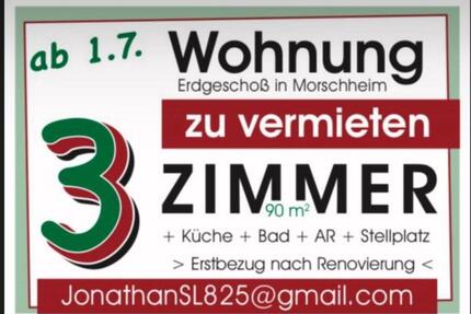 Erdgeschoßwohnung 90 m² ab 1.7.25 in Morschheim zu vermieten