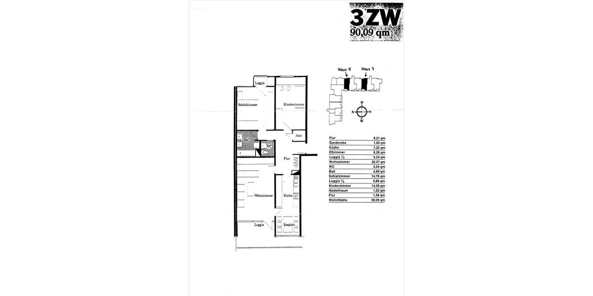 Etagenwohnung Heidelberg Boxberg - 3 Zimmer, 90 m&sup2;, 229.000&euro; | Angebot:26047344