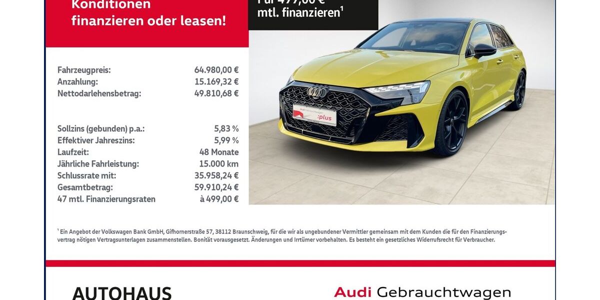 Audi RS3 9.850 km 64.779 &euro; Bitterfeld-Wolfen 06749