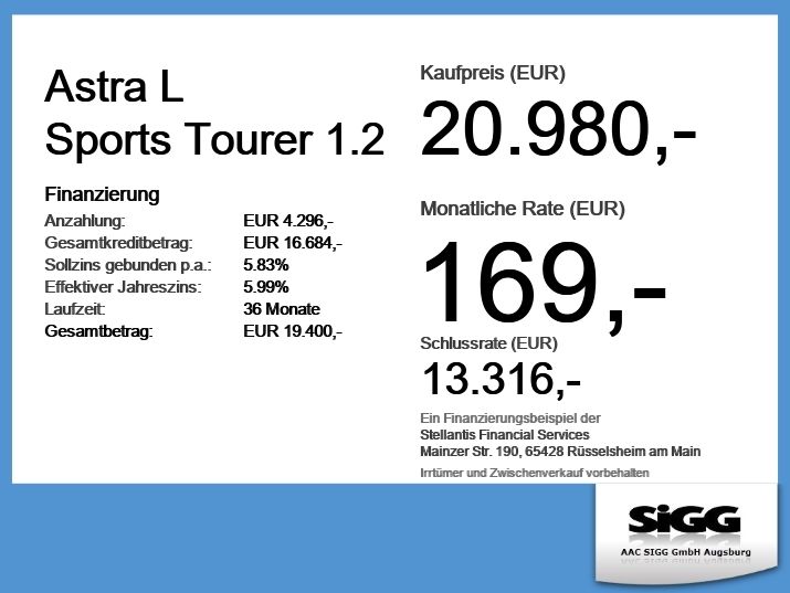 Opel Astra 29.100 km 20.980 &euro; Augsburg 86154