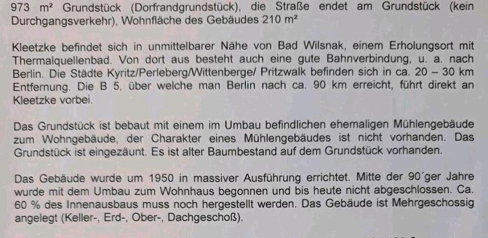 Einfamilienhaus Bad Wilsnack - 30.000&euro; | Angebot:26122946