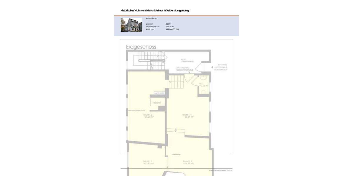 Mehrfamilienhaus, Wohnhaus Velbert Langenberg Langenberg - 2 Zimmer, 247 m&sup2;, 299.000&euro; | Angebot:25735084
