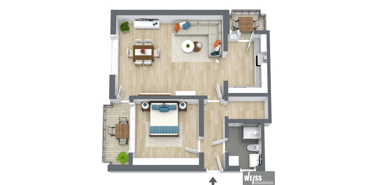 Etagenwohnung Würzburg Altstadt - 2 Zimmer, 66 m&sup2;, 1.155&euro; | Angebot:25536214