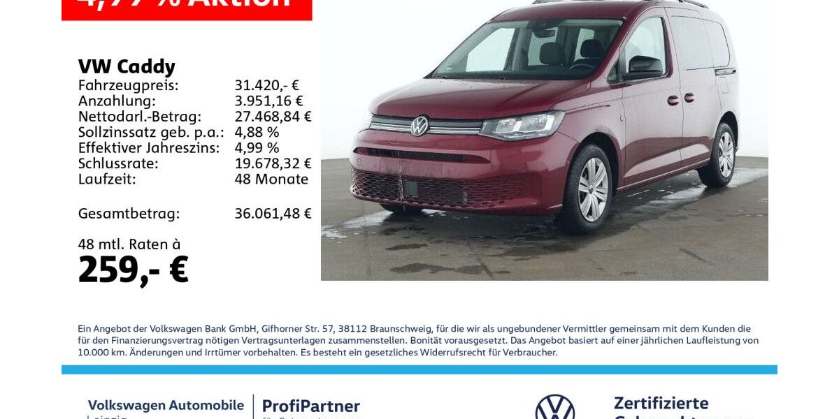 VW Caddy 26.852 km 31.420 &euro; Leipzig 04178