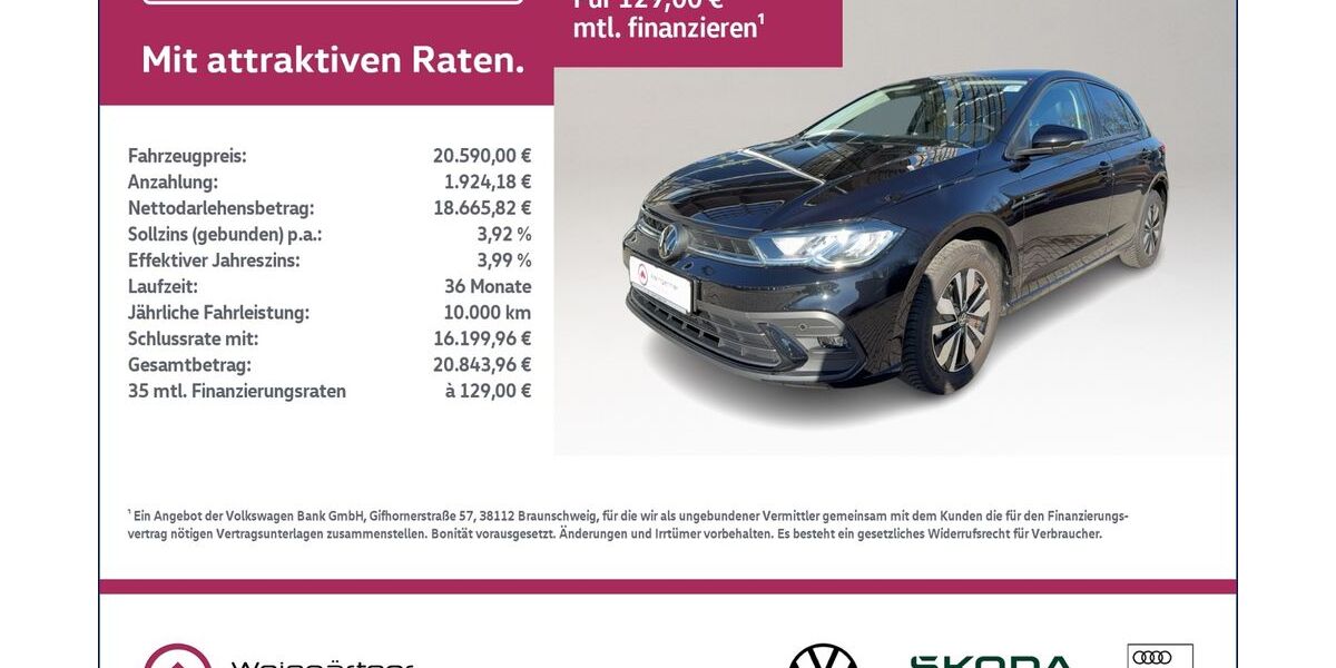 VW Polo 7.100 km 20.590 &euro; Miesbach 83714