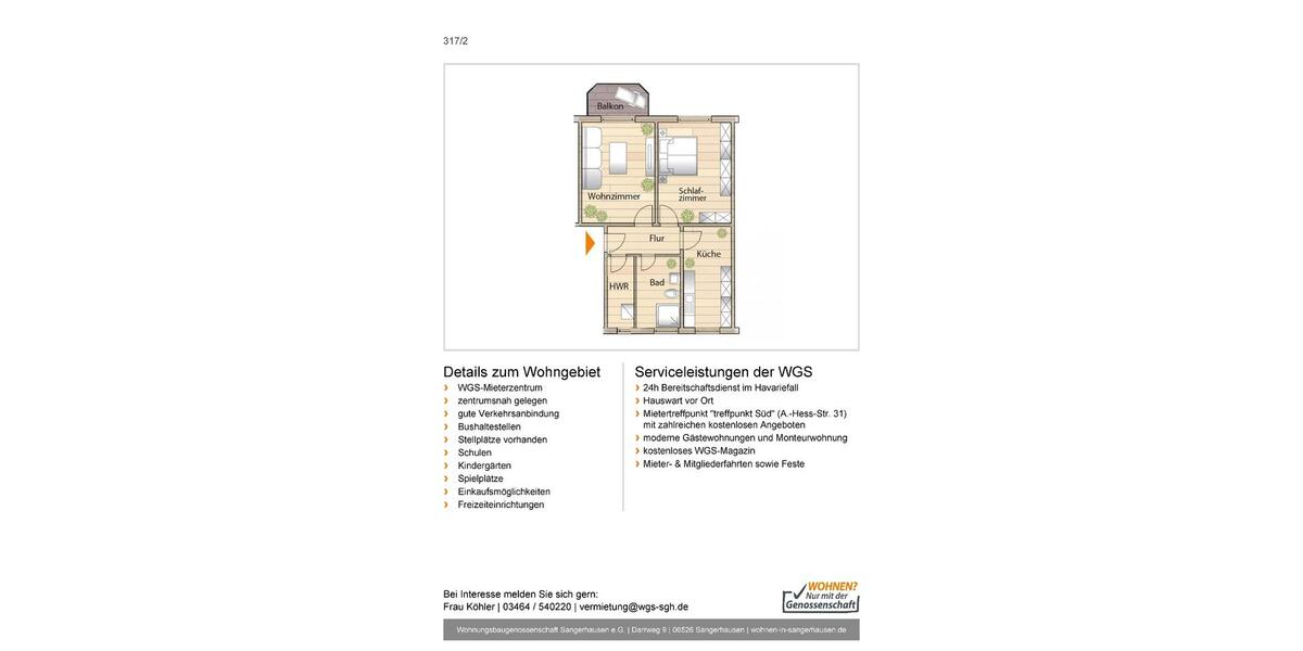 Neu sanierte 2-Raum-Wohnung im Erdgeschoss mit bodengleicher Dusche und Balkon 2 zimmer