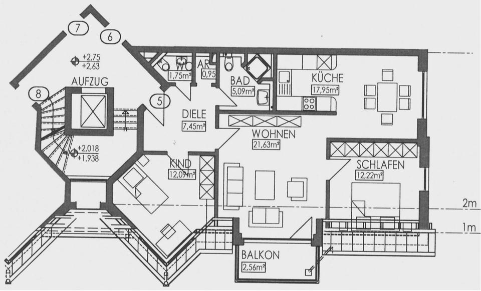 Etagenwohnung Hamm Berge - 3 Zimmer, 82 m&sup2;, 275.000&euro; | Angebot:27166399