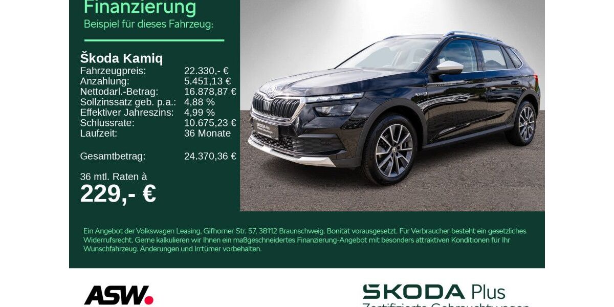 Skoda Kamiq 88.400 km 21.390 € Bad Rappenau 74906