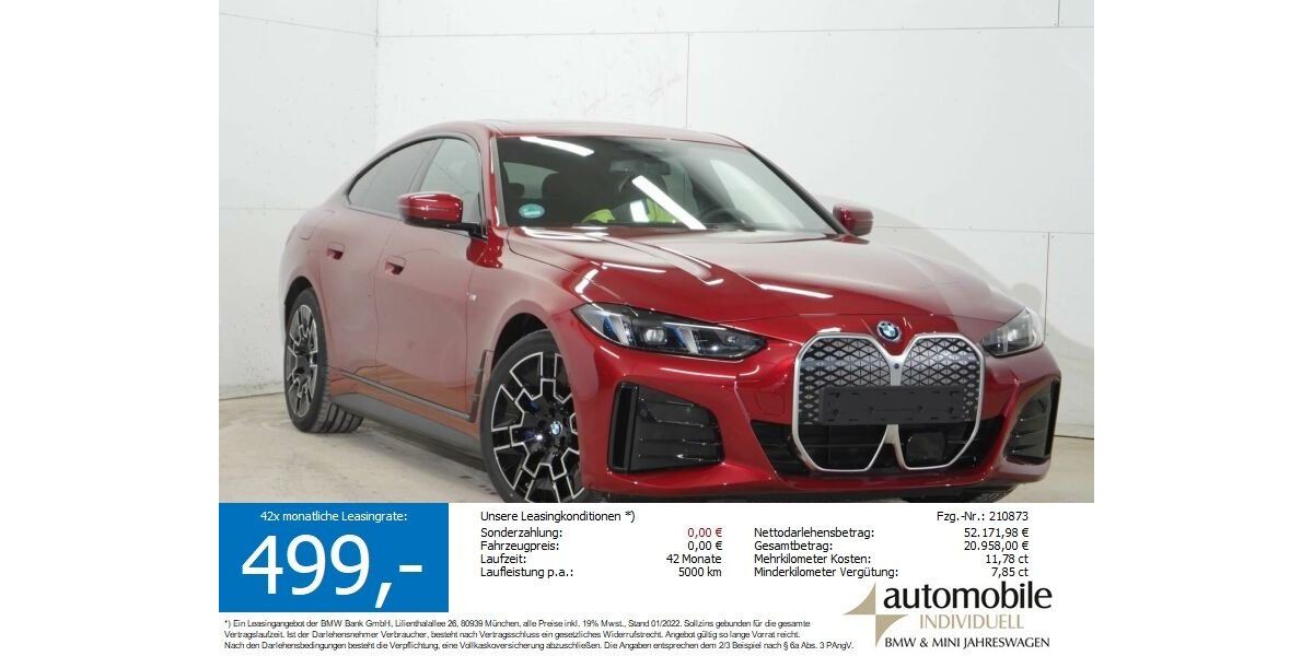 BMW i4 6.500 km 51.840 &euro; Paderborn 33100