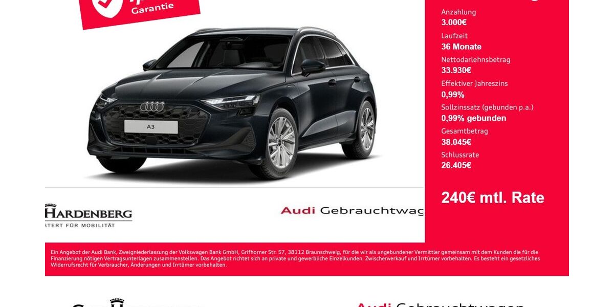 Audi A3 4.400 km 35.990 &euro; Aach 78267