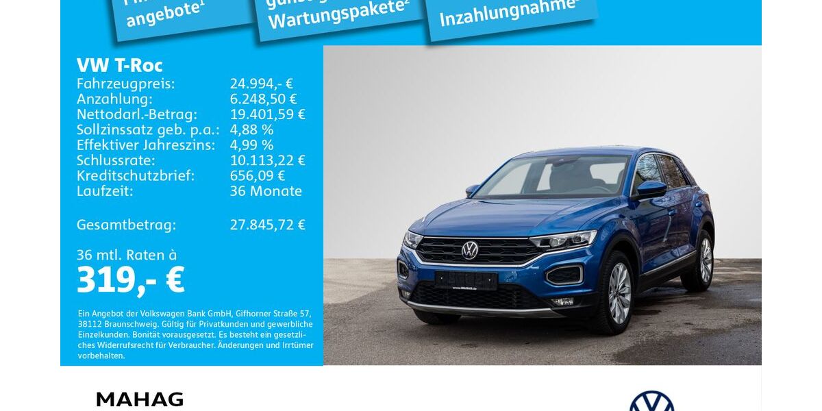 VW T-Roc 21.502 km 23.586 &euro; Dachau 85221