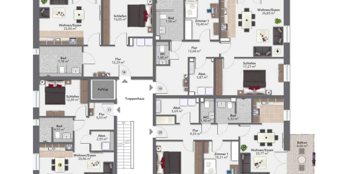 Etagenwohnung Achim - 2 Zimmer, 66 m&sup2;, 280.000&euro; | Angebot:25661305
