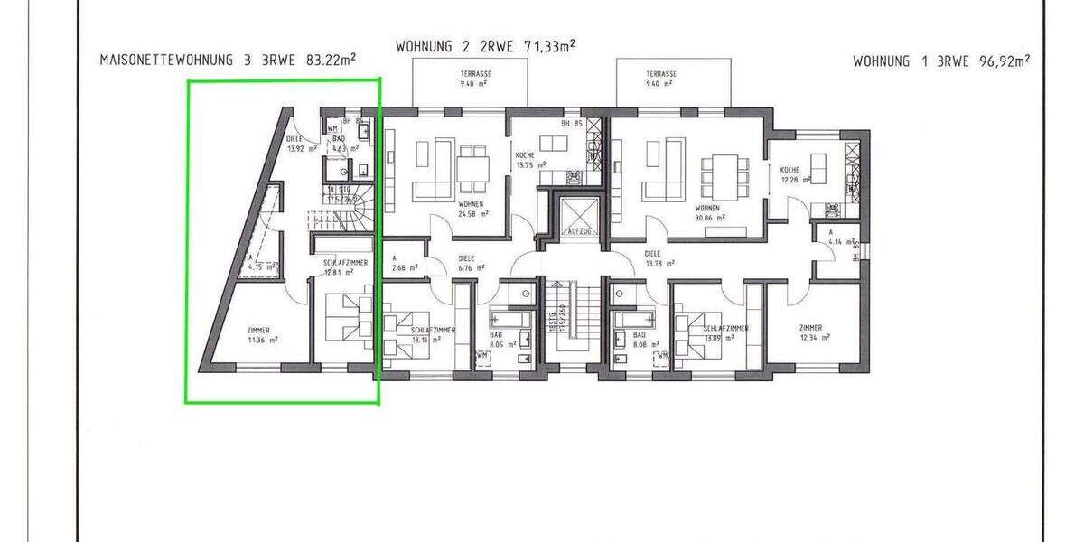 Moderne und helle 3-Raum Maisonette Wohnung mit Balkon 3 zimmer