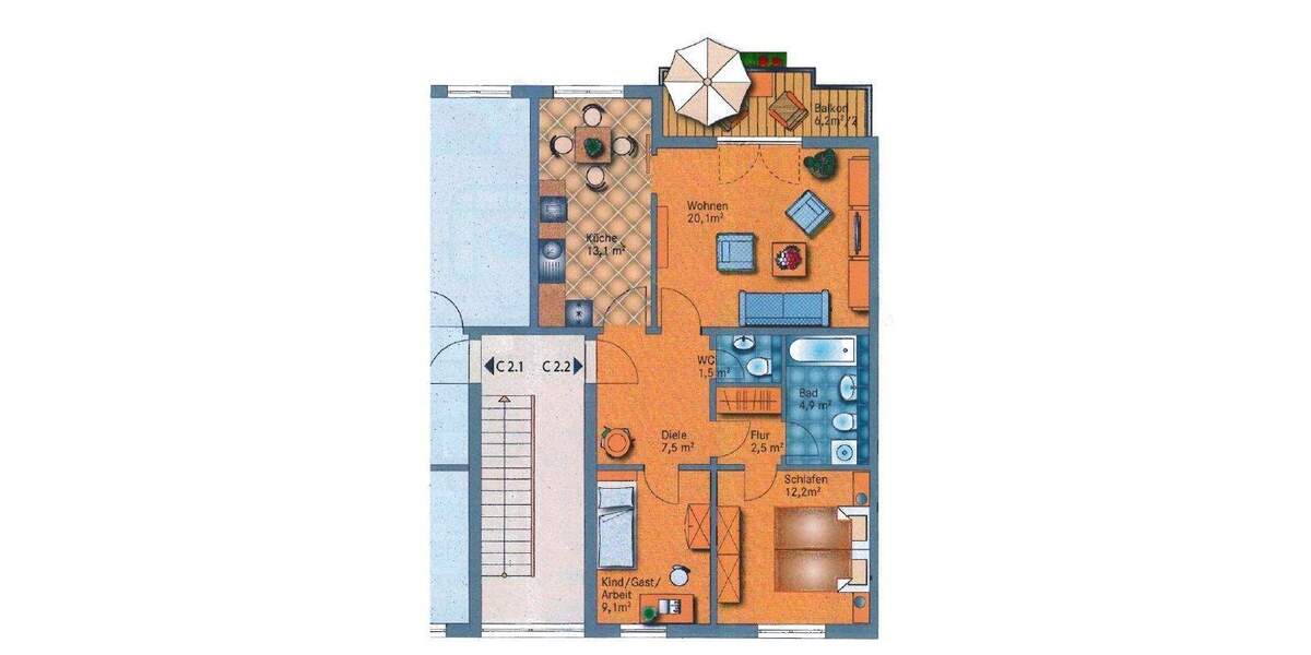 Etagenwohnung Dresden Niedersedlitz - 3 Zimmer, 73 m&sup2;, 160.000&euro; | Angebot:25601124