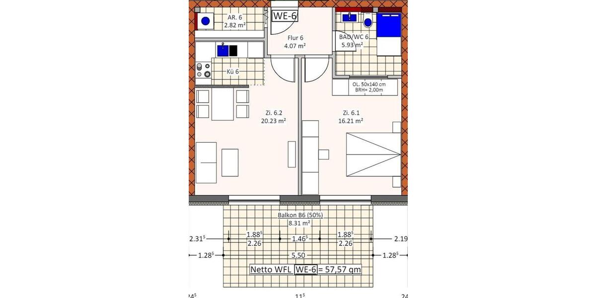 Etagenwohnung Fuldatal - 2 Zimmer, 58 m&sup2;, 820&euro; | Angebot:25408212