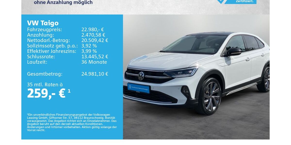 VW Taigo 36.500 km 22.980 &euro; Kitzingen 97318
