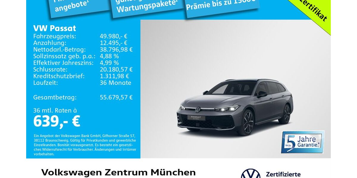 VW Passat 8.747 km 49.980 &euro; München 80687