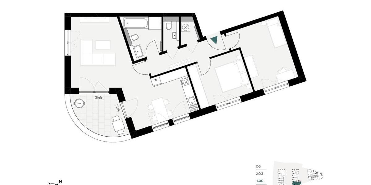 Etagenwohnung Crailsheim - 3 Zimmer, 84 m&sup2;, 1.000&euro; | Angebot:24778382