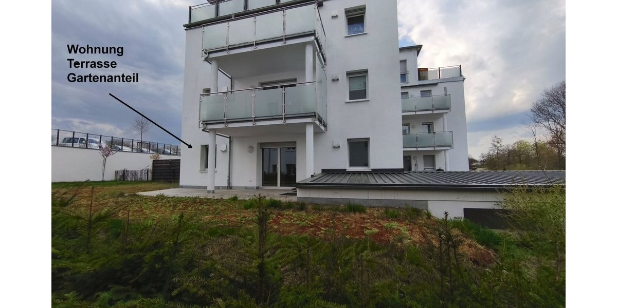 Moderner Grundriss - hochwertig gebaut - KfW-40-Energiesparhaus 4-Zimmer - WFL 114 m² mit Garten u. Terrasse ab sofort zu vermieten. - Erdgeschoßwohnung Kemnath Beste Lage | Angebot:23711103