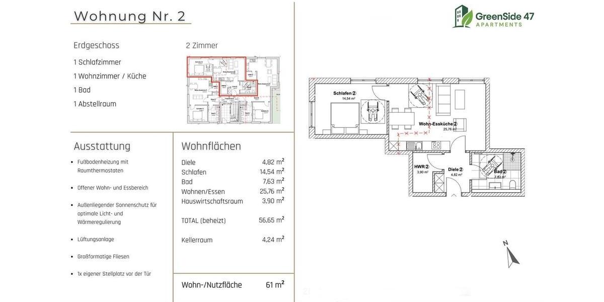 Etagenwohnung Attendorn - 2 Zimmer, 50 m&sup2;, 700&euro; | Angebot:26338389
