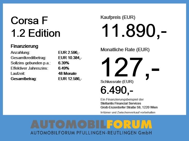 Opel Corsa 59.615 km 11.890 &euro; Pfullingen 72793
