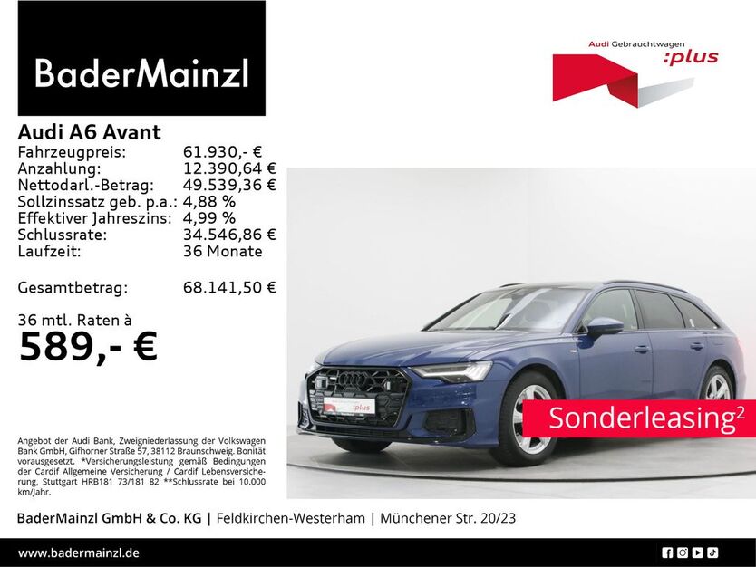 Audi A6 25.200 km 61.930 € Feldkirchen/Westerham 83620