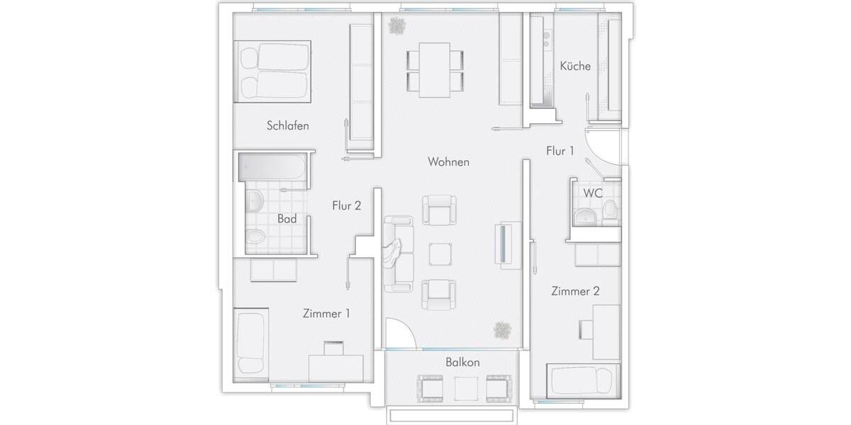 Erdgeschoßwohnung Koblenz Karthause - 4 Zimmer, 87 m&sup2;, 825&euro; | Angebot:25543404