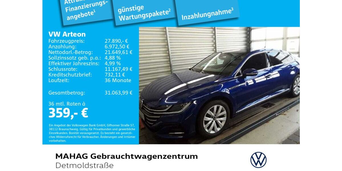 VW Arteon 74.914 km 27.890 € München 80935