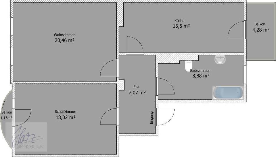 Etagenwohnung Riesa - 2 Zimmer, 74 m&sup2;, 395&euro; | Angebot:26400676
