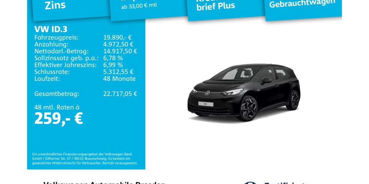 VW ID.3 31.148 km 19.890 &euro; Dresden 01067