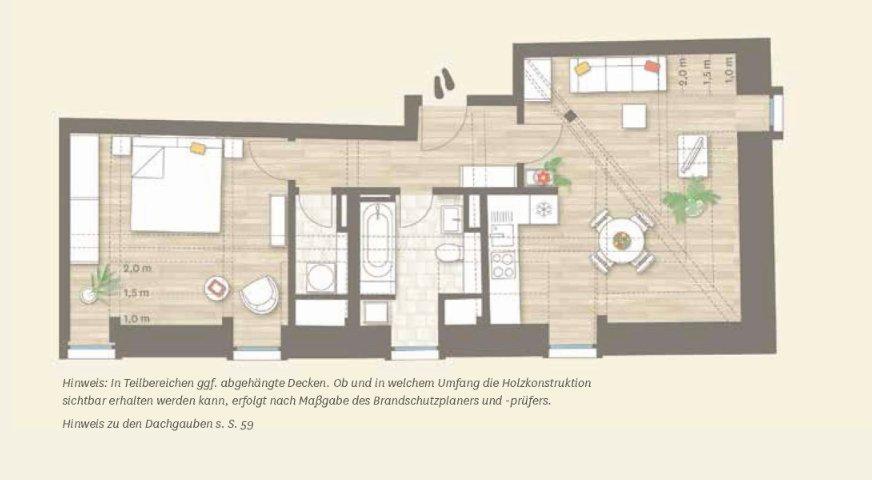 Etagenwohnung Bamberg Am Bruderwald - 2 Zimmer, 53 m&sup2;, 865&euro; | Angebot:26383175