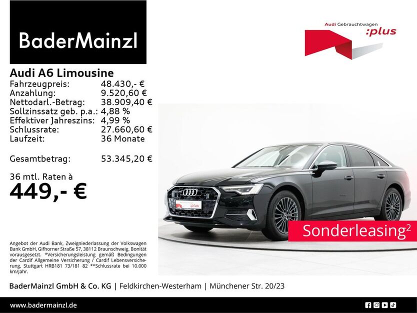 Audi A6 27.900 km 48.430 € Feldkirchen/Westerham 83620