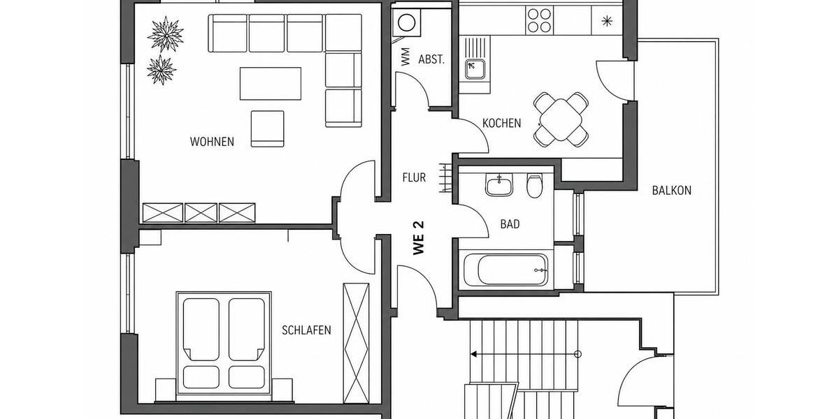 Hochparterre Fürth Südstadt - 2 Zimmer, 59 m&sup2;, 225.000&euro; | Angebot:26326289