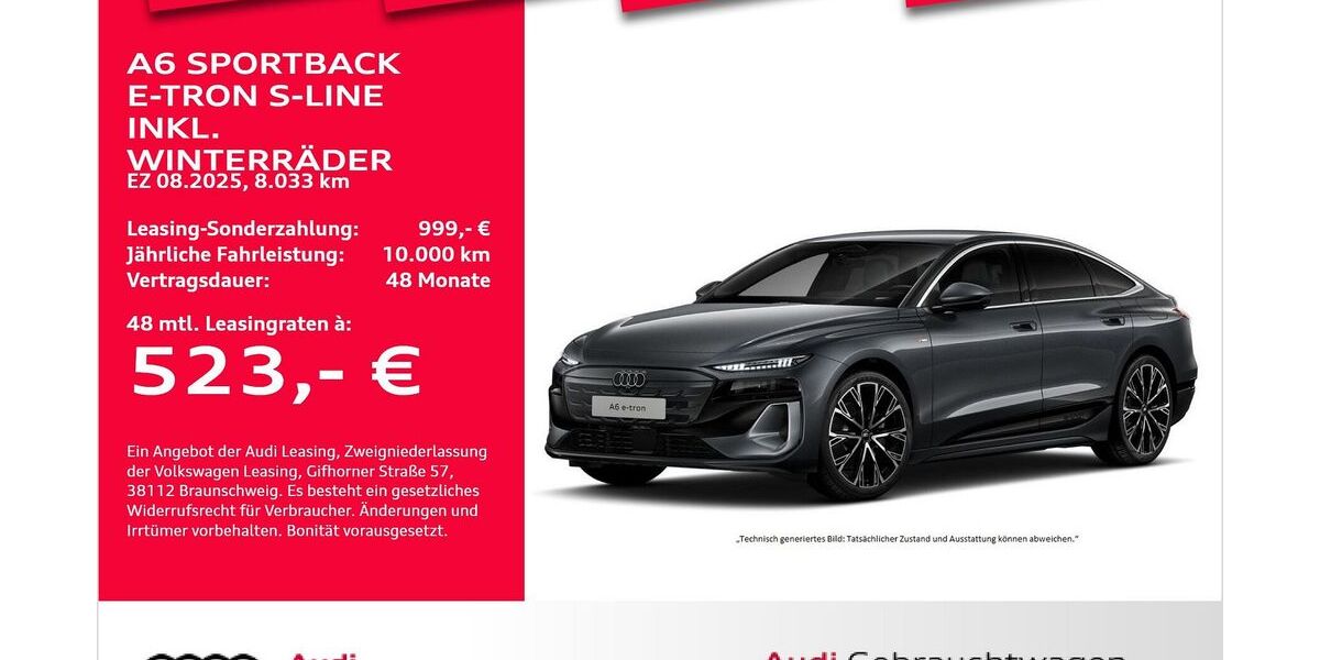 Audi A6 e-tron 8.033 km 56.571 &euro; Bremerhaven 27576