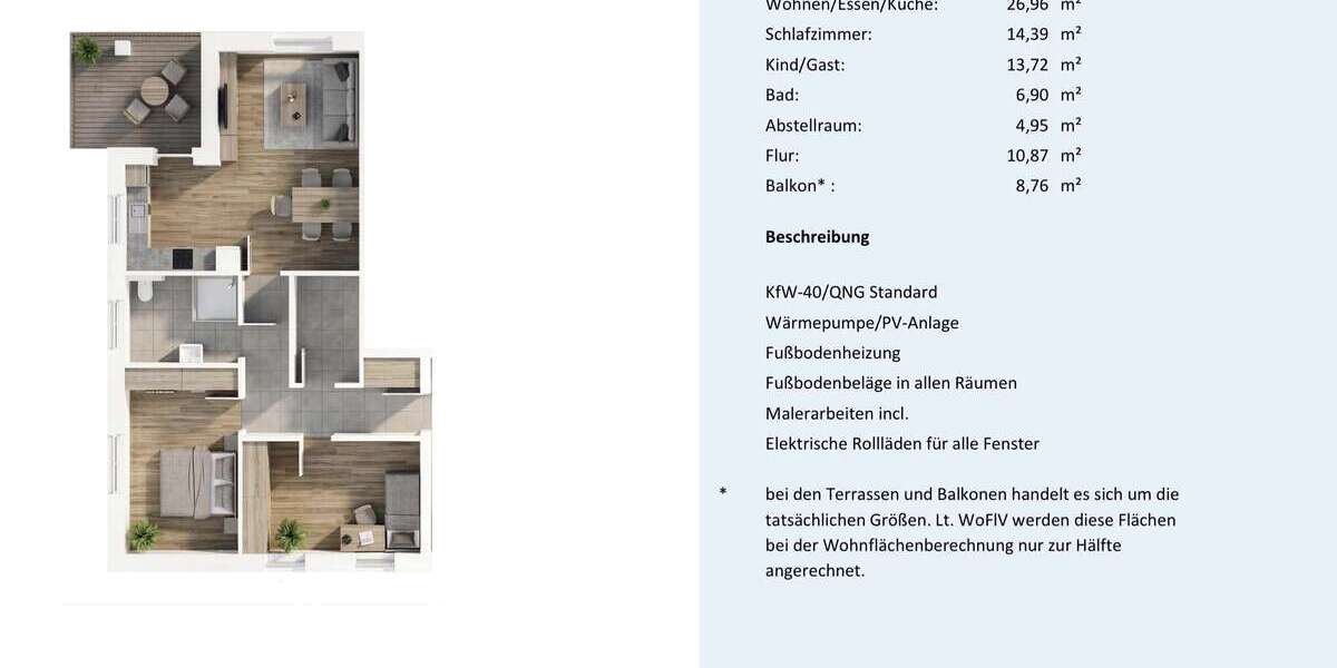 Etagenwohnung Wurster Nordseeküste - 3 Zimmer, 87 m&sup2;, 293.000&euro; | Angebot:26986424