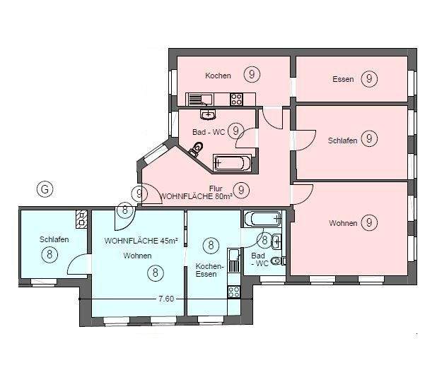Etagenwohnung Erfurt Andreasvorstadt - 5 Zimmer, 124 m&sup2;, 341.740&euro; | Angebot:25688081