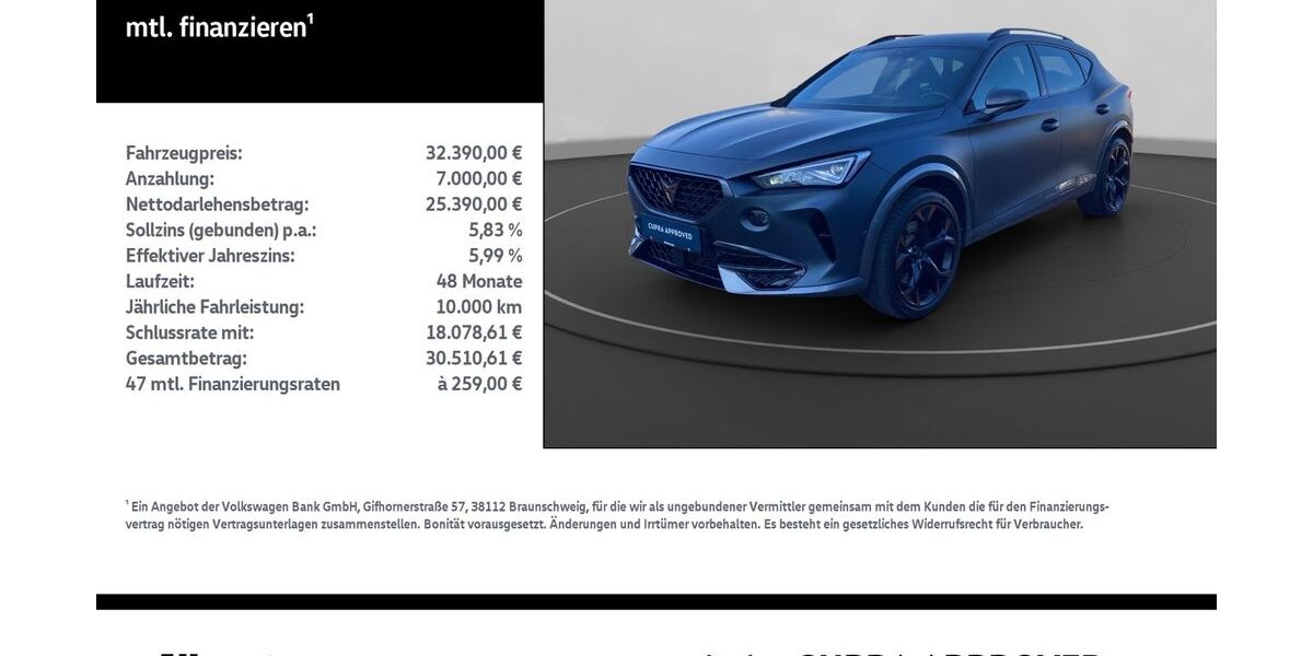 Cupra Formentor 33.100 km 32.390 &euro; Nordhausen 99734