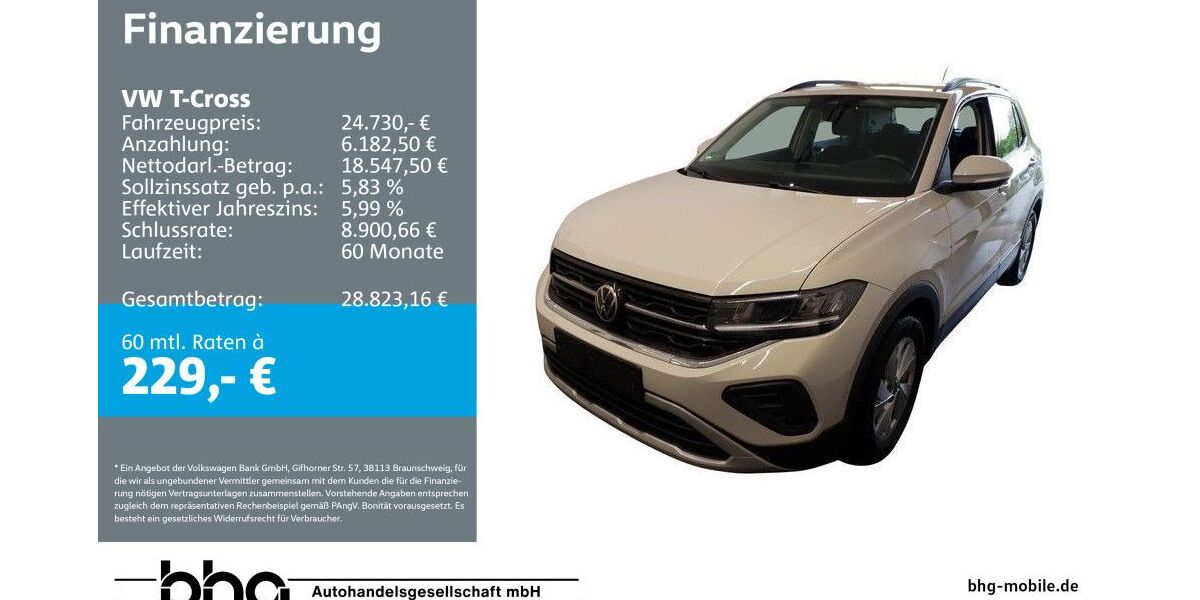 VW T-Cross 5.628 km 24.730 &euro; Bühl 77815