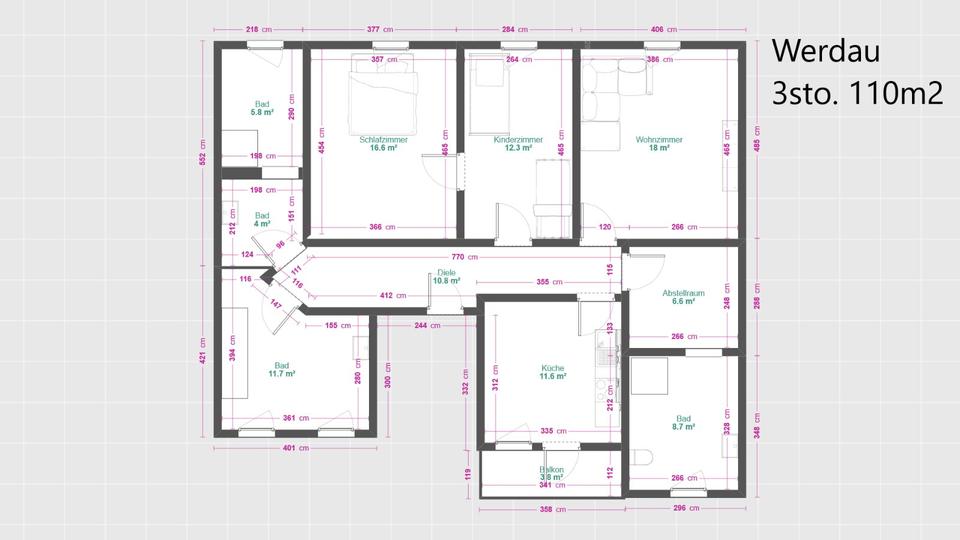 Etagenwohnung Werdau - 5 Zimmer, 116 m&sup2;, 370.000&euro; | Angebot:26136343