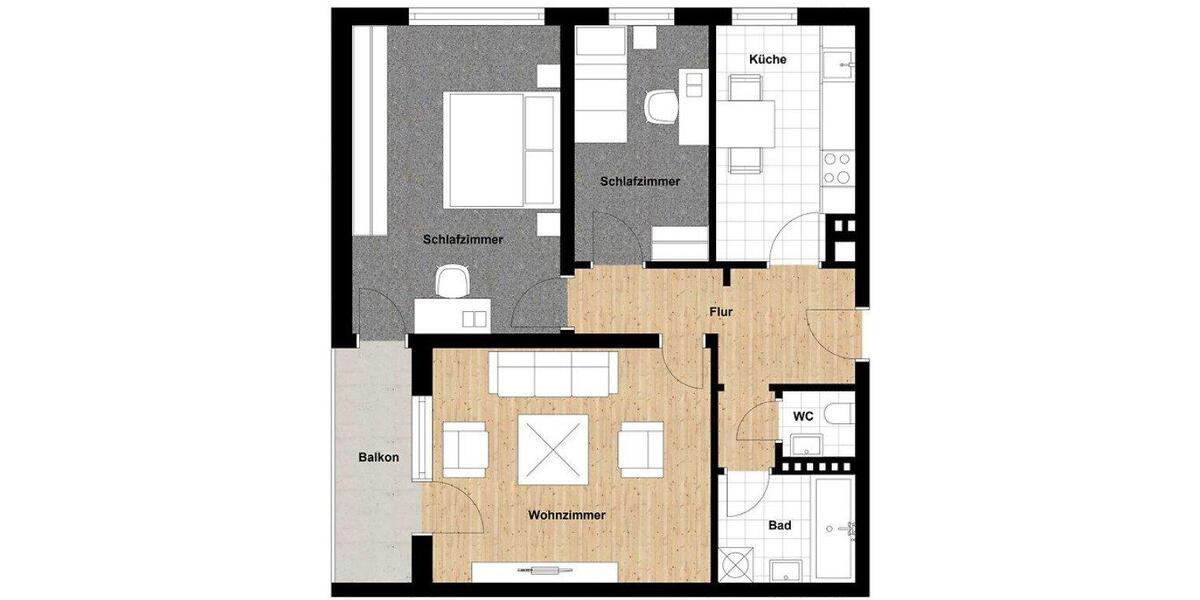 Etagenwohnung Marktoberdorf - 3 Zimmer, 72 m&sup2;, 299.900&euro; | Angebot:27129904