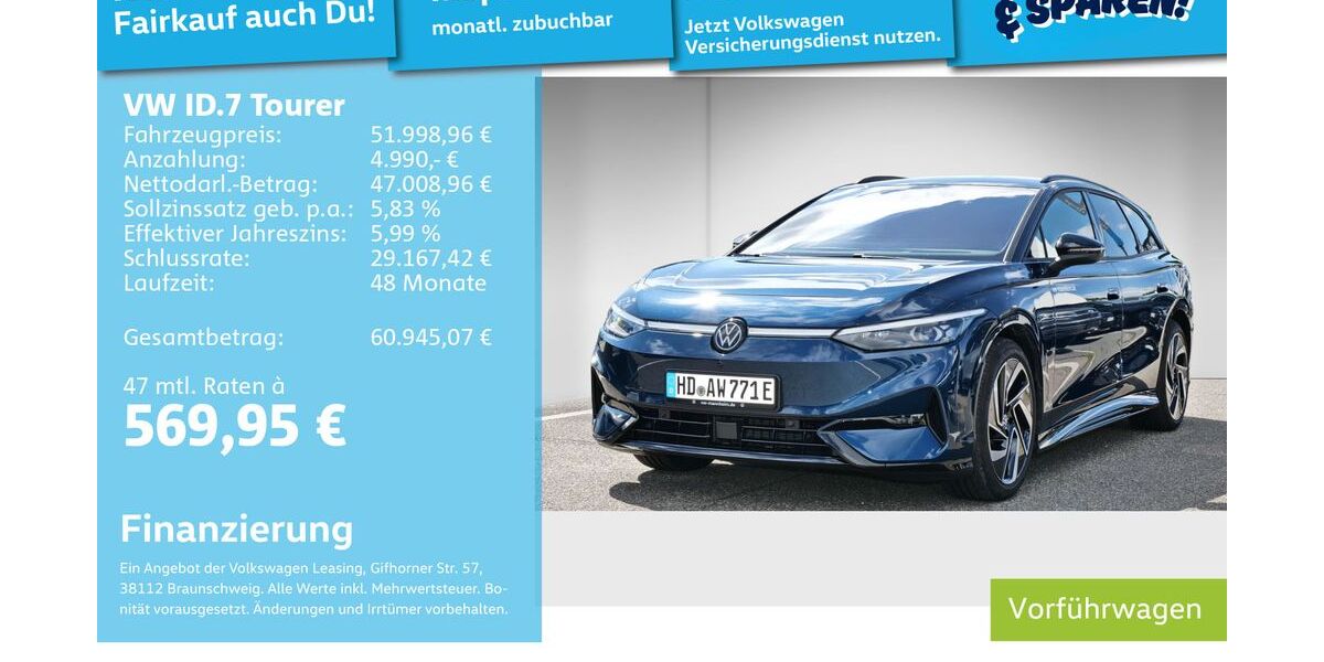 VW ID.7 15.900 km 49.499 &euro; Mannheim 68309