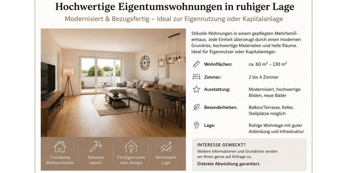 Etagenwohnung Triftern - 2 Zimmer, 60 m&sup2;, 130.000&euro; | Angebot:26738649