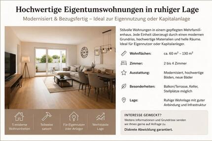 Wohnung Triftern - 2 Zimmer, 60 m&sup2;, 130.000&euro; | Angebot:26738649