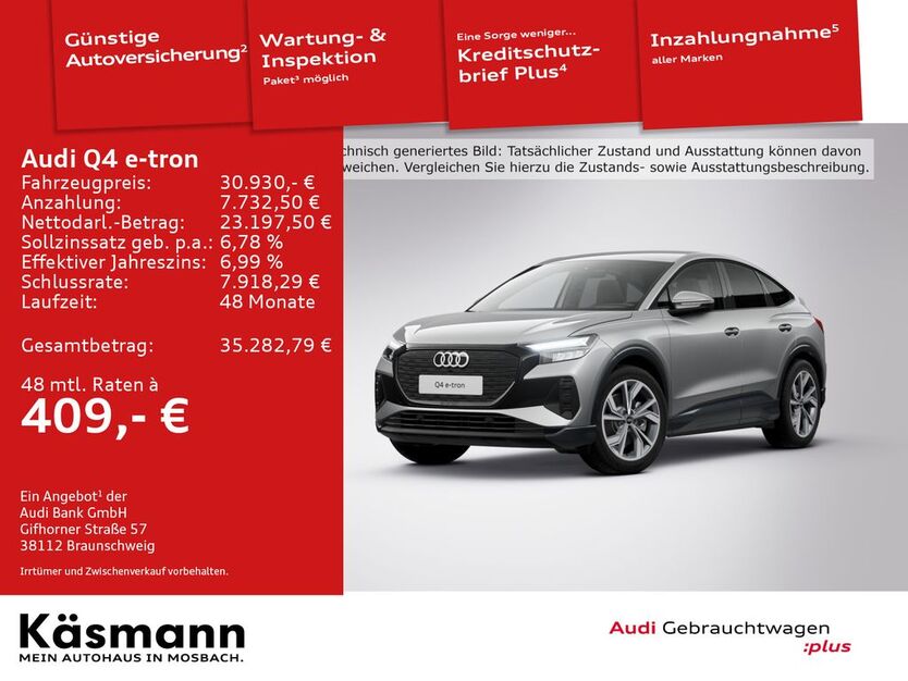 Audi Q4 e-tron 46.888 km 30.930 € Mosbach 74821