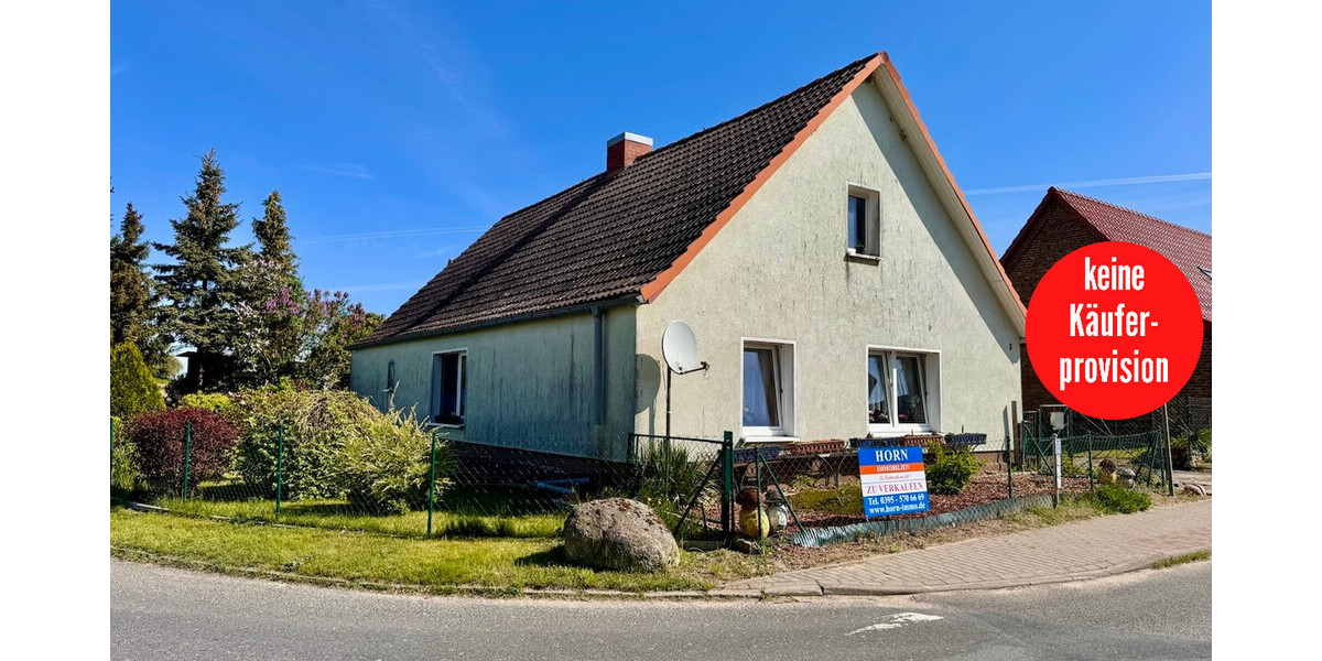 HORN IMMOBILIEN++Einfamiliehaus mit Nebengebäude in Fahrenwalde, nur 9 km bis Pasewalk 3 zimmer