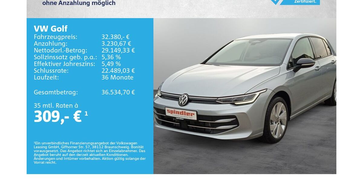 VW Golf 8.000 km 32.380 &euro; Kreuzwertheim 97892