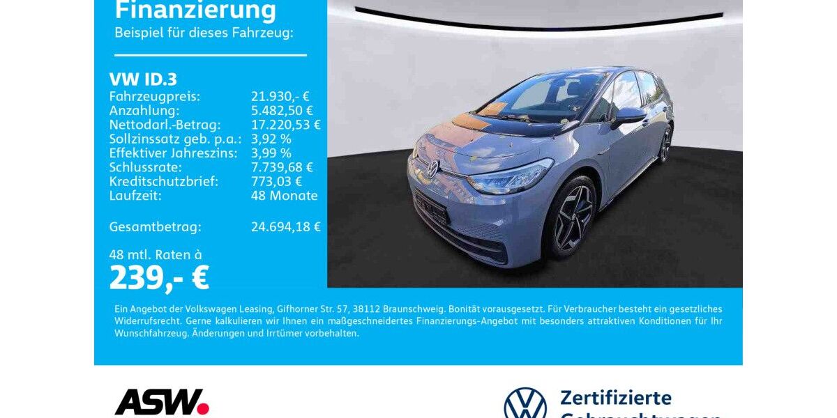 VW ID.3 29.800 km 21.930 &euro; Neckarsulm 74172