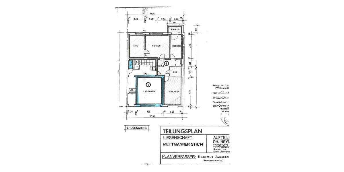 Gewerbeobjekt Düsseldorf Flingern Süd - 1 Zimmer, 20 m&sup2;, 99.000&euro; | Angebot:25687762