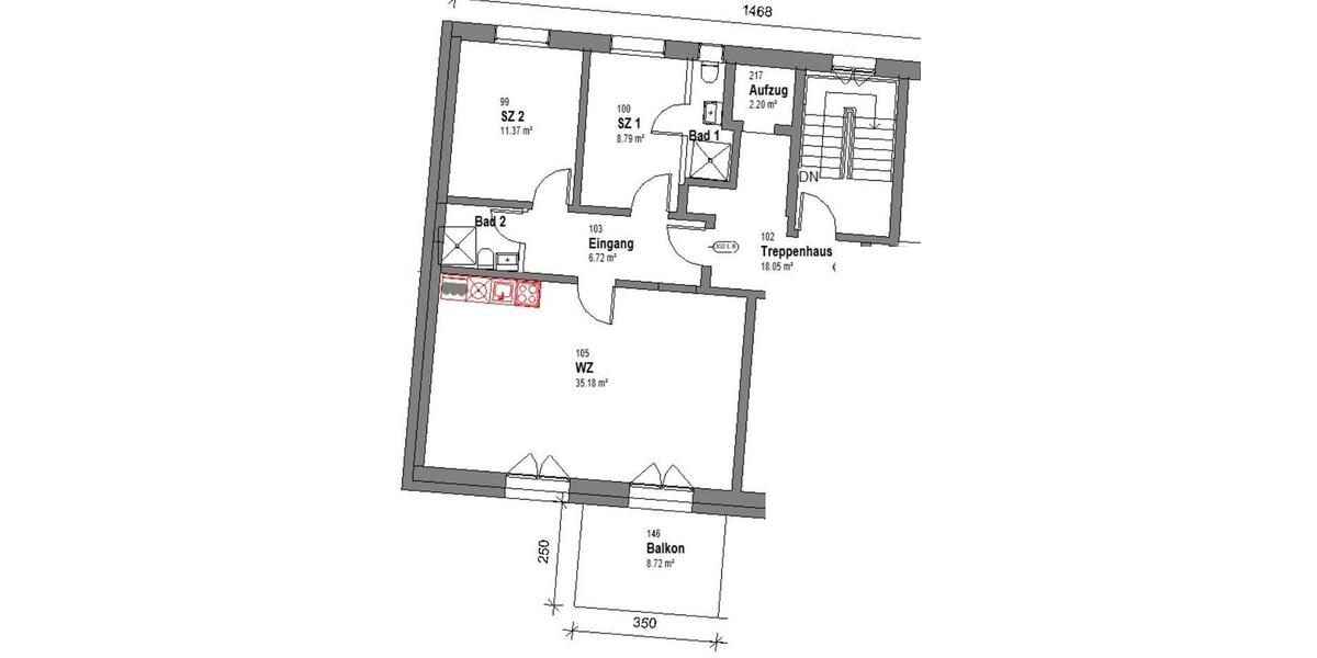 Etagenwohnung Rüdesheim am Rhein - 3 Zimmer, 69 m&sup2;, 1.060&euro; | Angebot:24787554